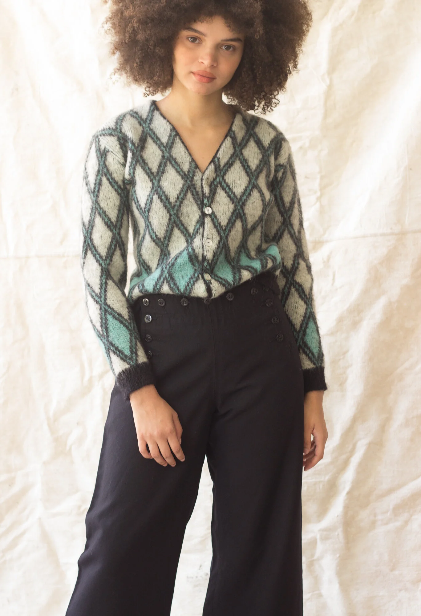 1960s Argyle Mohair Cropped Cardigan — Wayward Collection